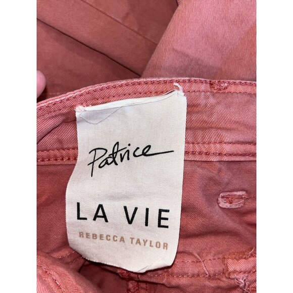 Rebecca Taylor La Vie Patrice Utility Twill Pants 28 Pink Belted Office Preppy - Picture 8 of 9